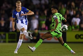 Jan Paul van Hecke playing for Brighton against Forest Green. (Photo by Alex Burstow/Getty Images)