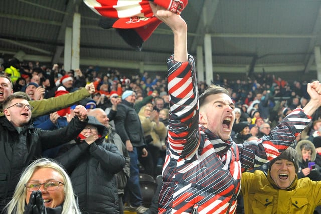 Sunderland fans show their passion at the end of the game away from home against Hull City.
