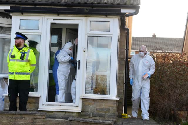 Forensic team at Satley Gardens, Tunstall