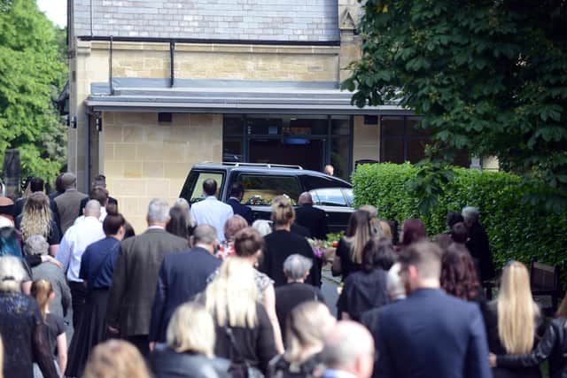 Crowds gathered for the funeral of Ky Parker at Tynemouth Crematorium.
