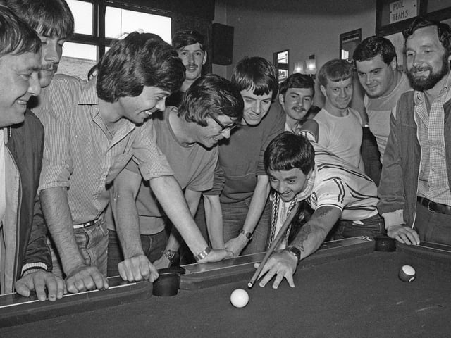 Who remembers this scene at the pool table in the Blandford pub in August 1983?