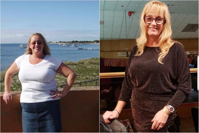 Jacquelyn Fletcher before and after losing 6 1/2st