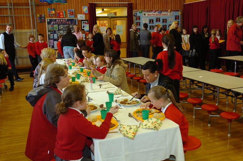 Lining up for lunch at Cotsford Junior School in 2009. Can you spot someone you know?