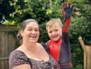 Five year-old Logan Allison, appropriately dressed as a superhero, saved his mam Kimberley from the River Wear.
