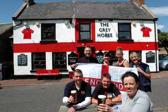 Supporting England at the Grey Horse in Penshaw in 2010.