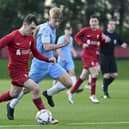 KIRKBY, ENGLAND - DECEMBER 03: (THE SUN OUT, THE SUN ON SUNDAY OUT) Josh Davidson of Liverpool and Thomas Watson of Sunderland in action on December 3, 2022 in Kirkby, England. (Photo by Nick Taylor/Liverpool FC/Liverpool FC via Getty Images)