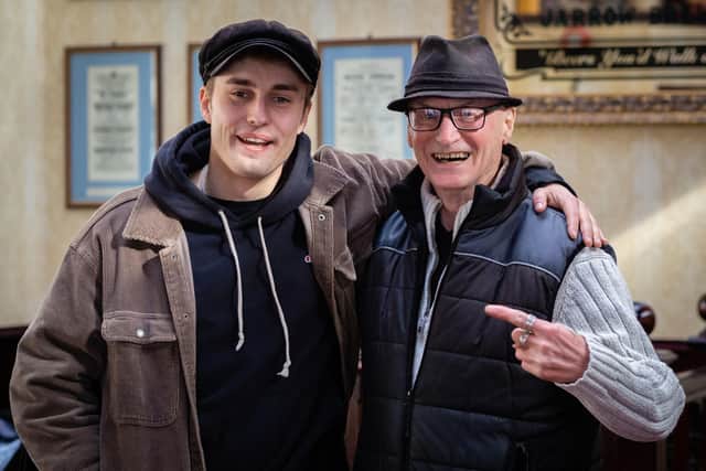 Programme Name: Lindisfarneâ€™s Geordie Genius: The Alan Hull Story - TX: 26/11/2021 - Episode: Lindisfarneâ€™s Geordie Genius: The Alan Hull Story (No. n/a) - Picture Shows: with Alanâ€™s oldest pal, Terry Morgan. Sam Fender - (C) Entertainment One Unscripted UK TV Ltd t/as Daisybeck Studios - Photographer: Michael Bailey