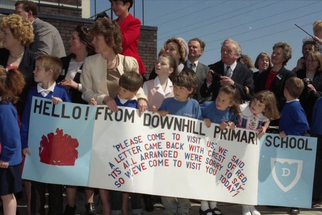 Children from Downhill Primary School had their own message for the Queen in 1993.