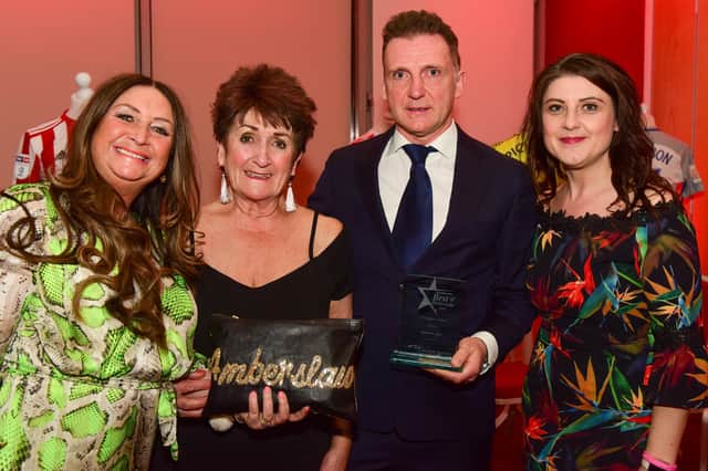 Ambers Law representatives, l-r Sam Pratt, Julie Ledger, Darren Cliff and Kelly Gibbs, collect the Community Group of the Year trophy at last year's Best of Wearside Awards.
