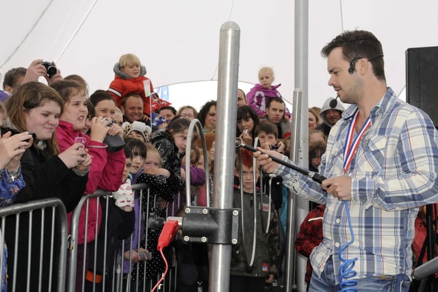 Blue Peter presenter Barney Harwood joined in with a game at Herrington Country Park during the 2012 Olympic celebrations.