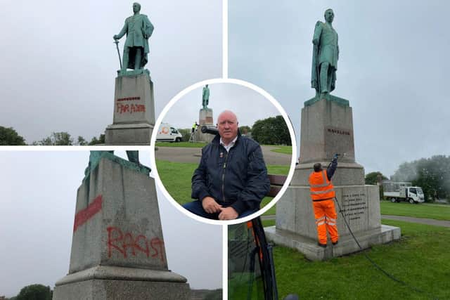 Dave Royal, 59, of Gragetown, pictured near the vandalised statue