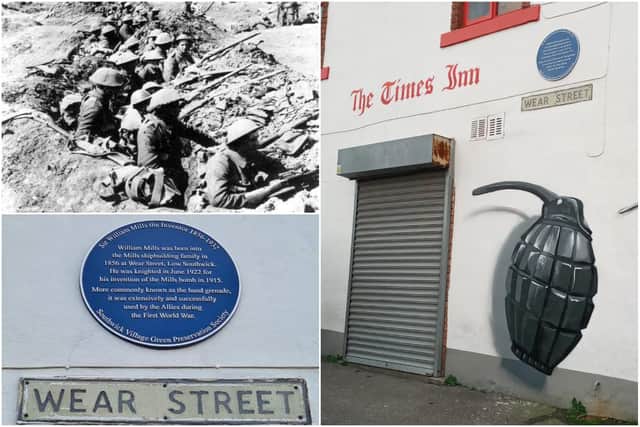 A new blue plaque recognises the Sunderland-born inventor of the Mills Bomb