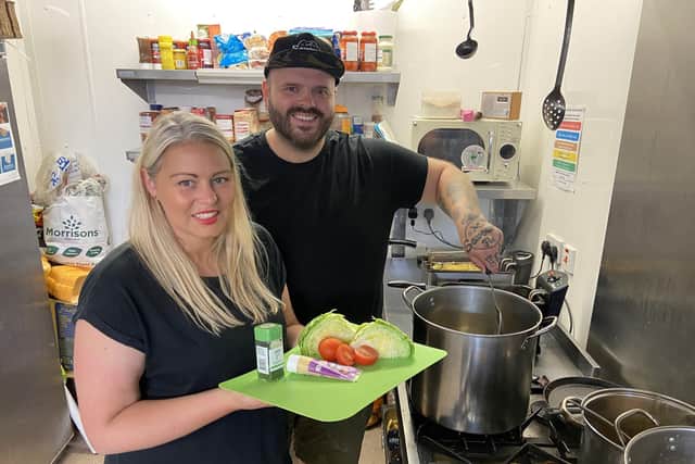 Stephanie and Daimon Pattinson in their kitchen at the Savoury Fix. Tune in to Channel 4 on July 14 to see if they win the coveted £1,000 prize in the first series of Come Dine With Me the Professionals. 

Picture by FRANK REID