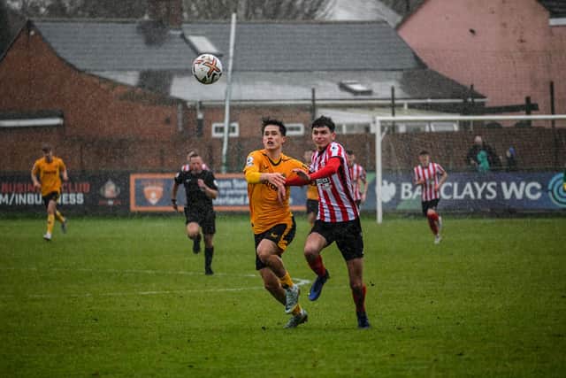 Harry Gardiner playing for Sunderland Under-21s against Wolves.