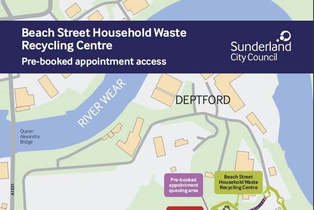 A map issued by Sunderland City Council to show people how to access the site due to ongoing roadworks.