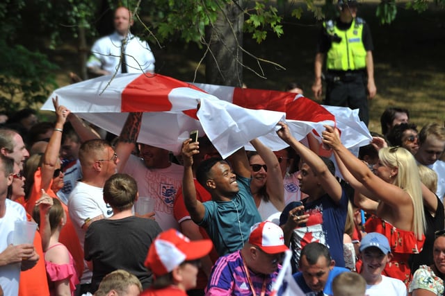 Fans get the flags out as England put on a great show.