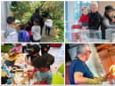 Activities include, clockwise from top left: a mini beast hunt, Discovery zoo, glass blowing demonstrations and Arty Wednesdays.