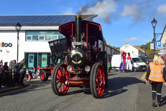 Historic steam engines featured in the parade.