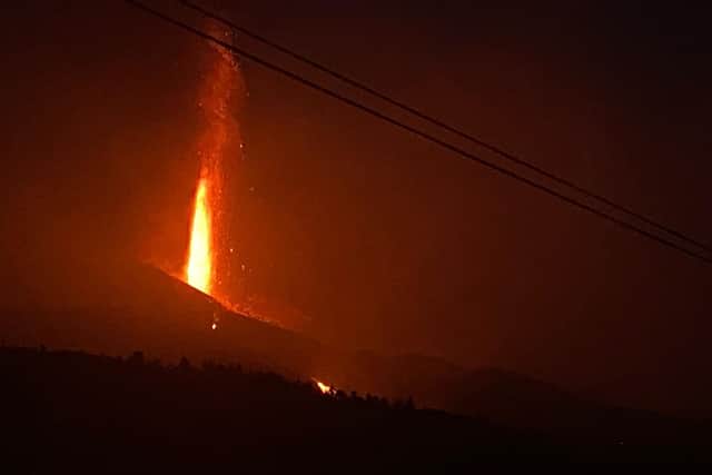 Eruptions of lava from the Cumbre Vieja volcano on La Palma in the Canary Islands.

Photograph: Rosie Rice