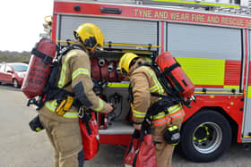 A file image of Tyne and Wear Fire and Rescue Service firefighters working in Sunderland.
