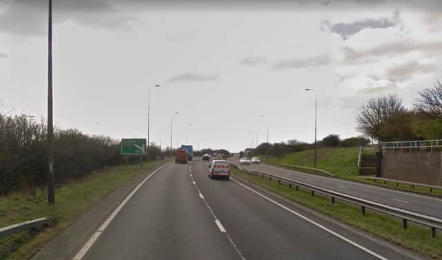 The collision happened on the A19 southbound, between the turn off for Easington Village and Littlethorpe A1086 and the A1320 Burnhope Way in Peterlee. Image copyright Google Maps.
