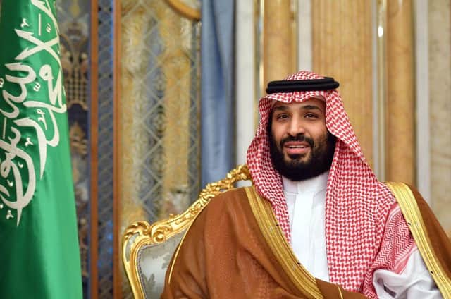 Saudi Arabia's Crown Prince Mohammed bin Salman attends a meeting with the US secretary of state in Jeddah, Saudi Arabia, on September 18, 2019. - US Secretary of State Mike Pompeo denounced strikes on Saudi Arabia's oil infrastructure as an "act of war", as Riyadh unveiled new evidence it said showed the assault was "unquestionably" sponsored by arch-foe Iran.