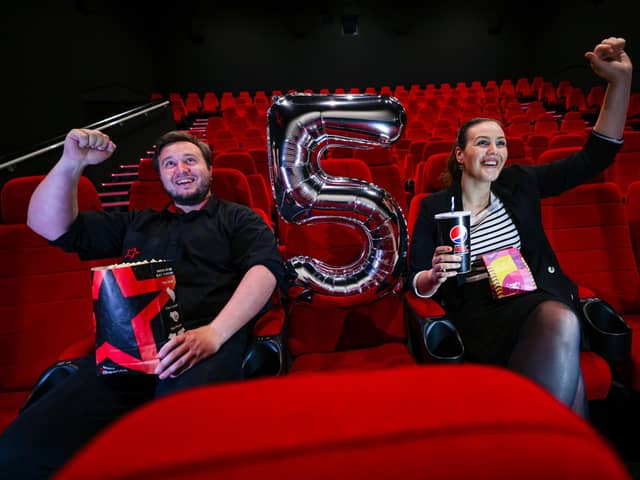 Cineworld Duty Manager Simon Fenton with Sophie Hardy who is Placemaking, Marketing & Communications Manager at Dalton Park. Photo: Dave Charnley Photography.