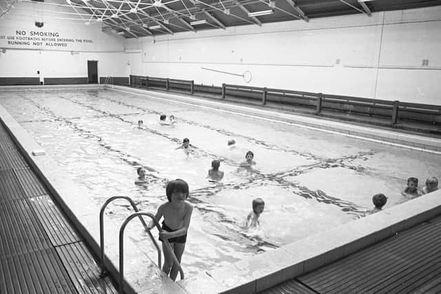 Schoolboys in Sunderland's High Street Baths in 1975.