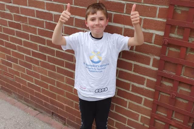 Oliver ran 5k in seven days to raise money for the hospice.