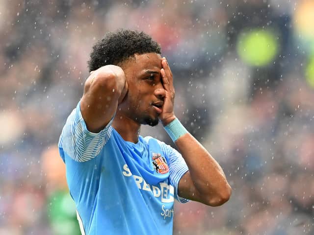 Amad Diallo celebrates his stunning goal in front of Sunderland fans away at Preston.
