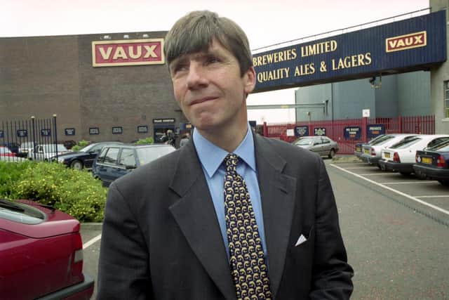 Vaux managing director of the time, Frank Nicholson. Sunderland Echo image.