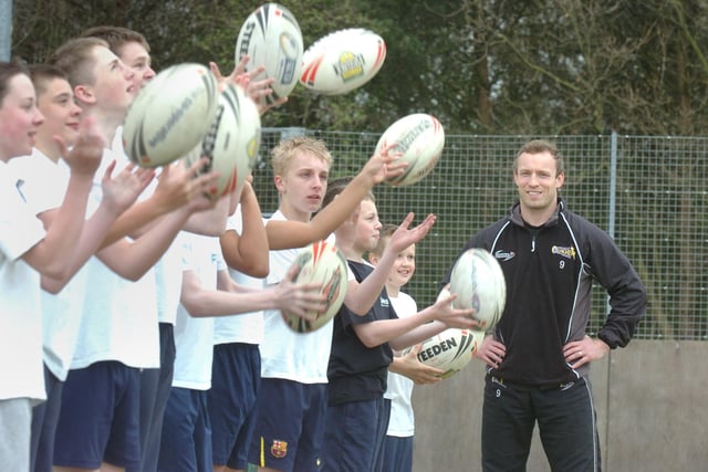 Year 8 pupils at Biddick Sports College were put through their paces at a rugby workshop held by the captain of the Gateshead Thunder team Andy Henderson in 2009.