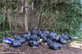 Bags of rubbish were dumped at the Golden Lion car park in South Hylton.