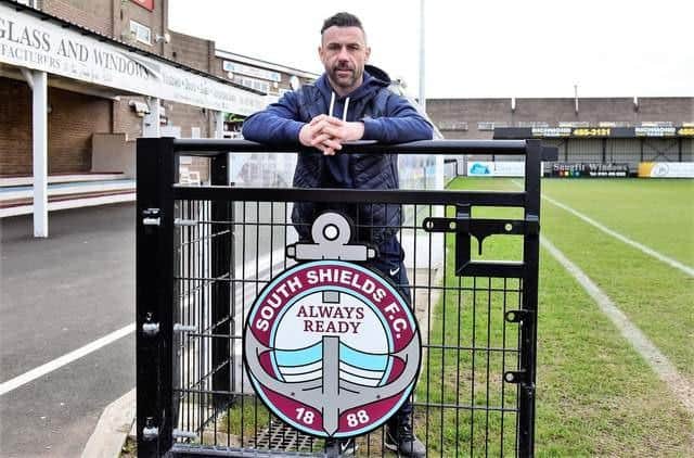 South Shields FC manager Kevin Phillips on his unveiling in January 2022