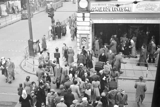 Crowds outside the cinema in 1953.