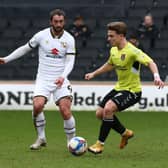 Will Grigg in action for MK Dons.