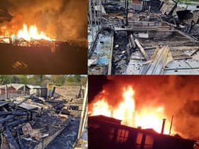 Devastating pictures show the extent of the fire and the damage it left behind at the allotment.