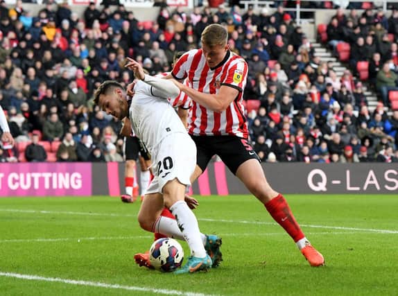 Daniel Ballard playing for Sunderland against Swansea.