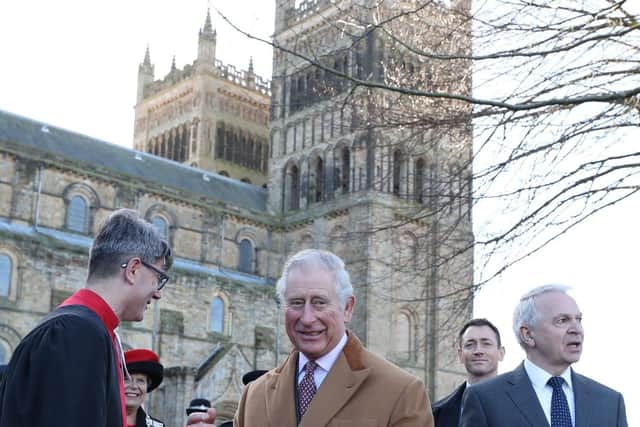 King Charles III, then Prince of Wales, visiting Durham in February 2018.