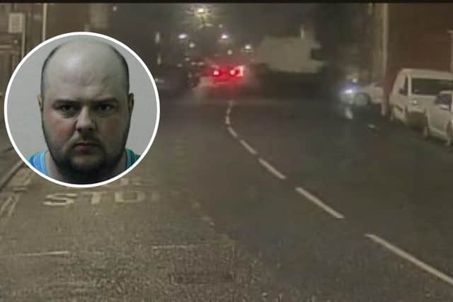 Drug-driver Arron Straughair, inset, has avoided an immediate jail term after smashing into the front of a house.