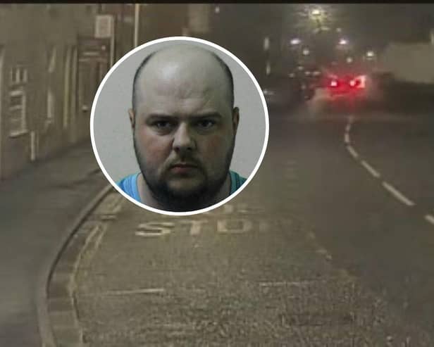 Drug-driver Arron Straughair, inset, has avoided an immediate jail term after smashing into the front of a house.