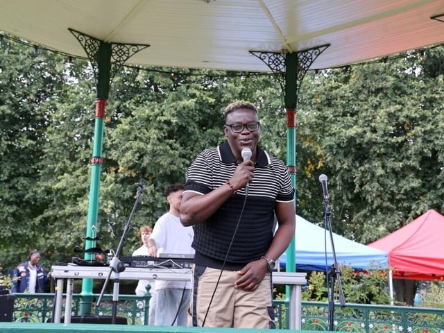 T Rhab entertaining the crowds as local artists contributed to a vibrant Bank Holiday weekend in the city centre.
