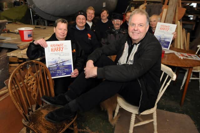 A flashback to 2017 when the touring play Hadaway Harry was launched by South Shields playwright Ed Waugh (front).