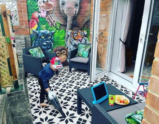 The family had the wall painted for son Theo's birthday in May./Photo: @semi_by_the_fair_sea