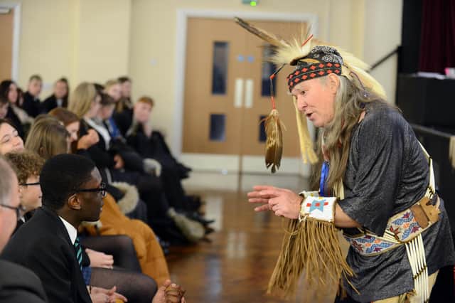 Farringdon Academy's North American history assembly.