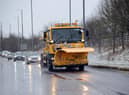 A gritter heading past Penshaw Hill.