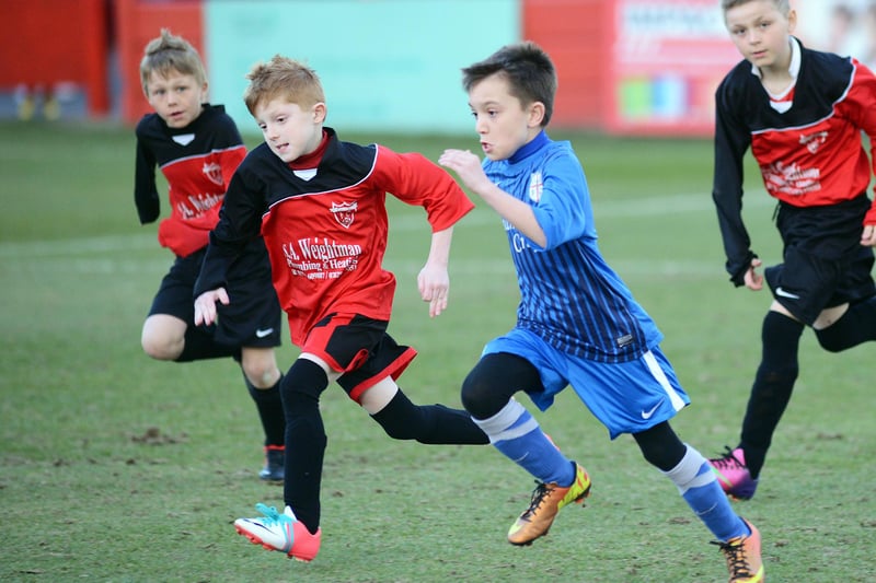 Chad Youth League U10's final between ADASFC Panthers, (red and black) and Derwent Rangers in April 2013.