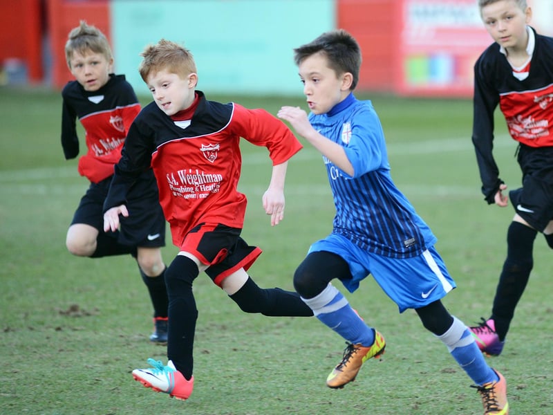 Chad Youth League U10's final between ADASFC Panthers, (red and black) and Derwent Rangers in April 2013.