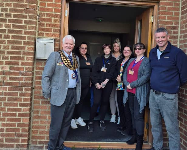 Mayor of Seaham, Councillor Milford Lingard, helps open Seaham's newest community hub Wellness Works Community Hub CIC, based at the old Methodist Church on Tempest Road.