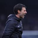 HIGH WYCOMBE, ENGLAND - DECEMBER 04: Danny Cowley, manager of Portsmouth during the Sky Bet League One between Wycombe Wanderers and Portsmouth at Adams Park on December 04, 2022 in High Wycombe, England. (Photo by Alex Morton/Getty Images)